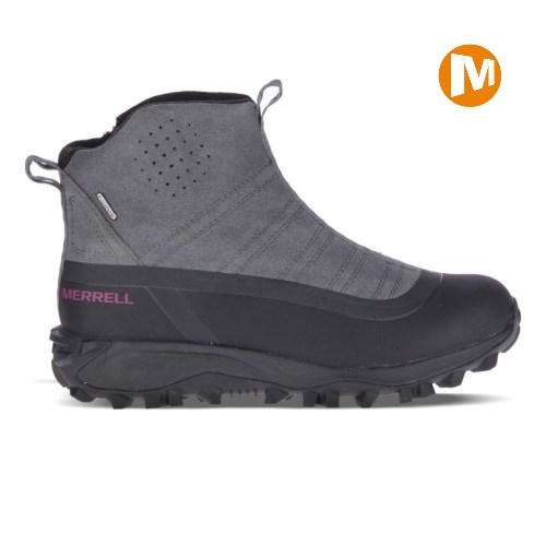 Merrell Thermo Snowdrift Zip Mid Shell Wanderschuhe Damen Schwarz/Grau [DE-IHYBG]